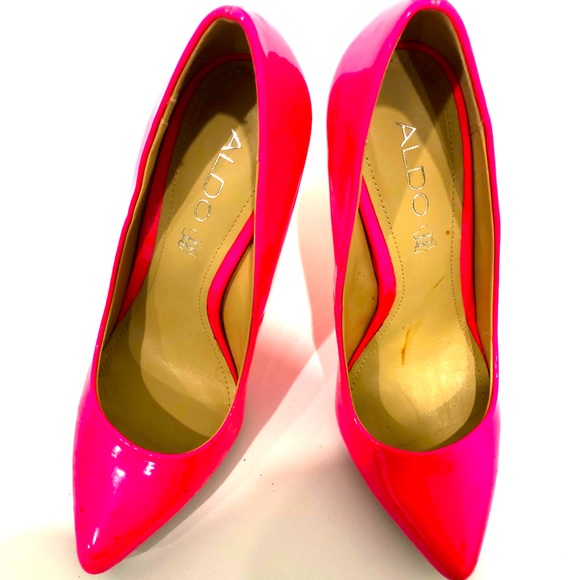 Aldo Neon Pink Heel Size 7 - Picture 1 of 6